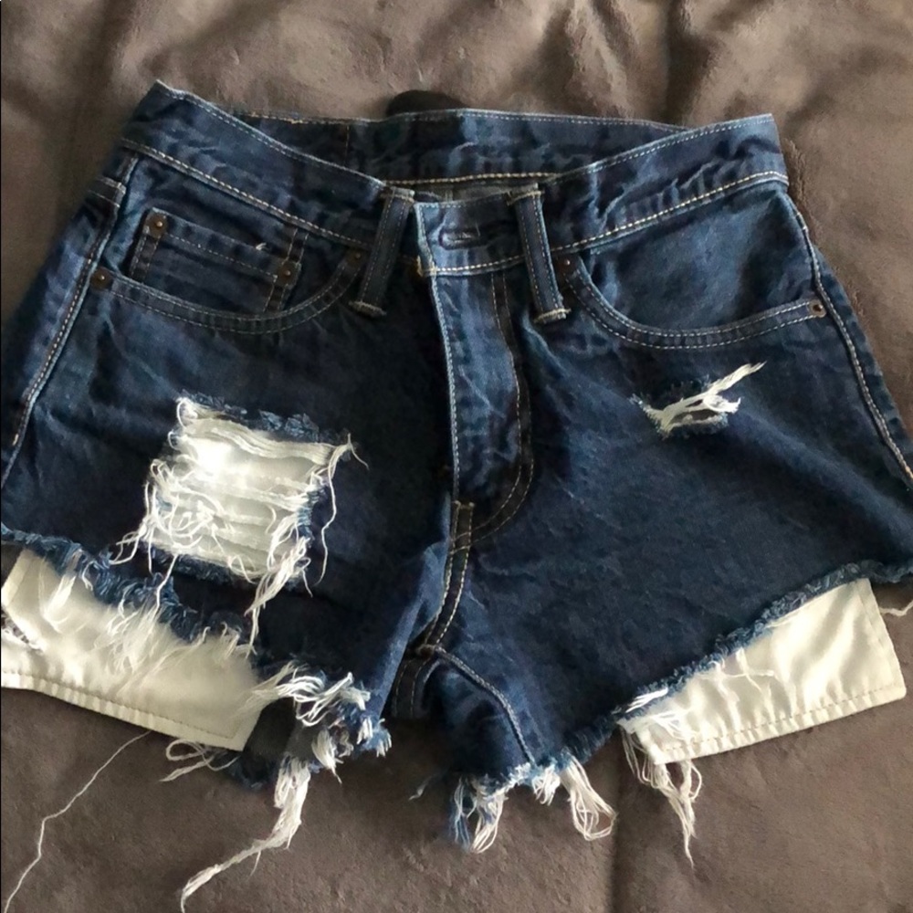 Levi distressed jean shorts